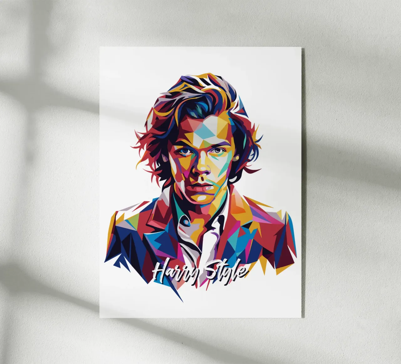 Harry Style Portrait in WPAP Pop Art plexiglass da vectorartnesia