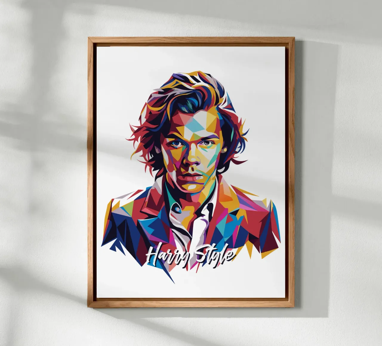 Harry Style Portrait in WPAP Pop Art alluminio dibond da vectorartnesia