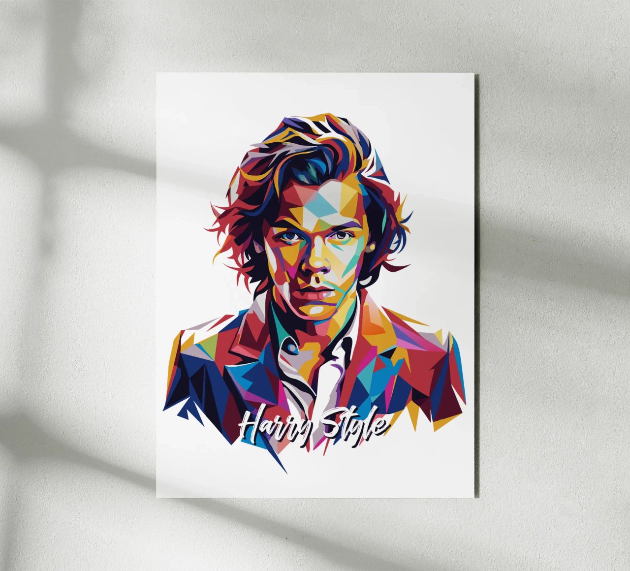 Harry Style Portrait in WPAP Pop Art alluminio dibond da vectorartnesia