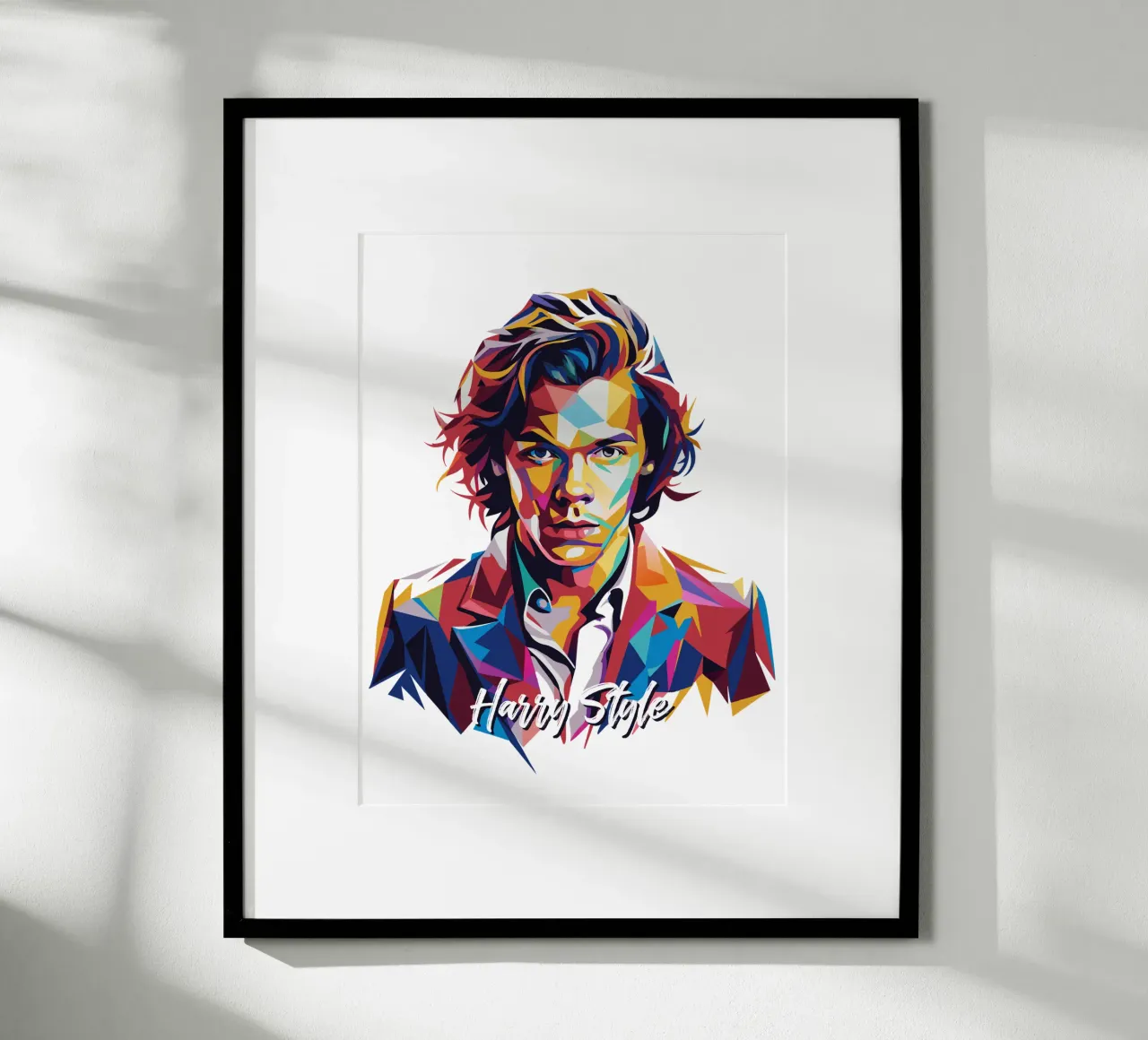 Harry Style Portrait in WPAP Pop Art carta hahnemühle da vectorartnesia