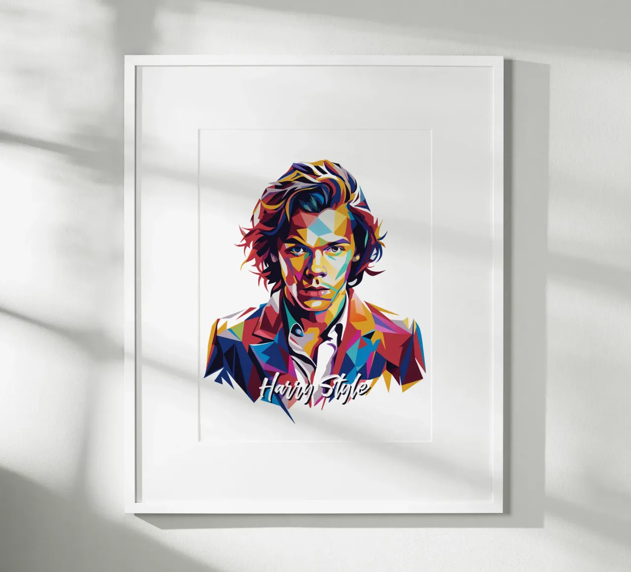Harry Style Portrait in WPAP Pop Art carta hahnemühle da vectorartnesia