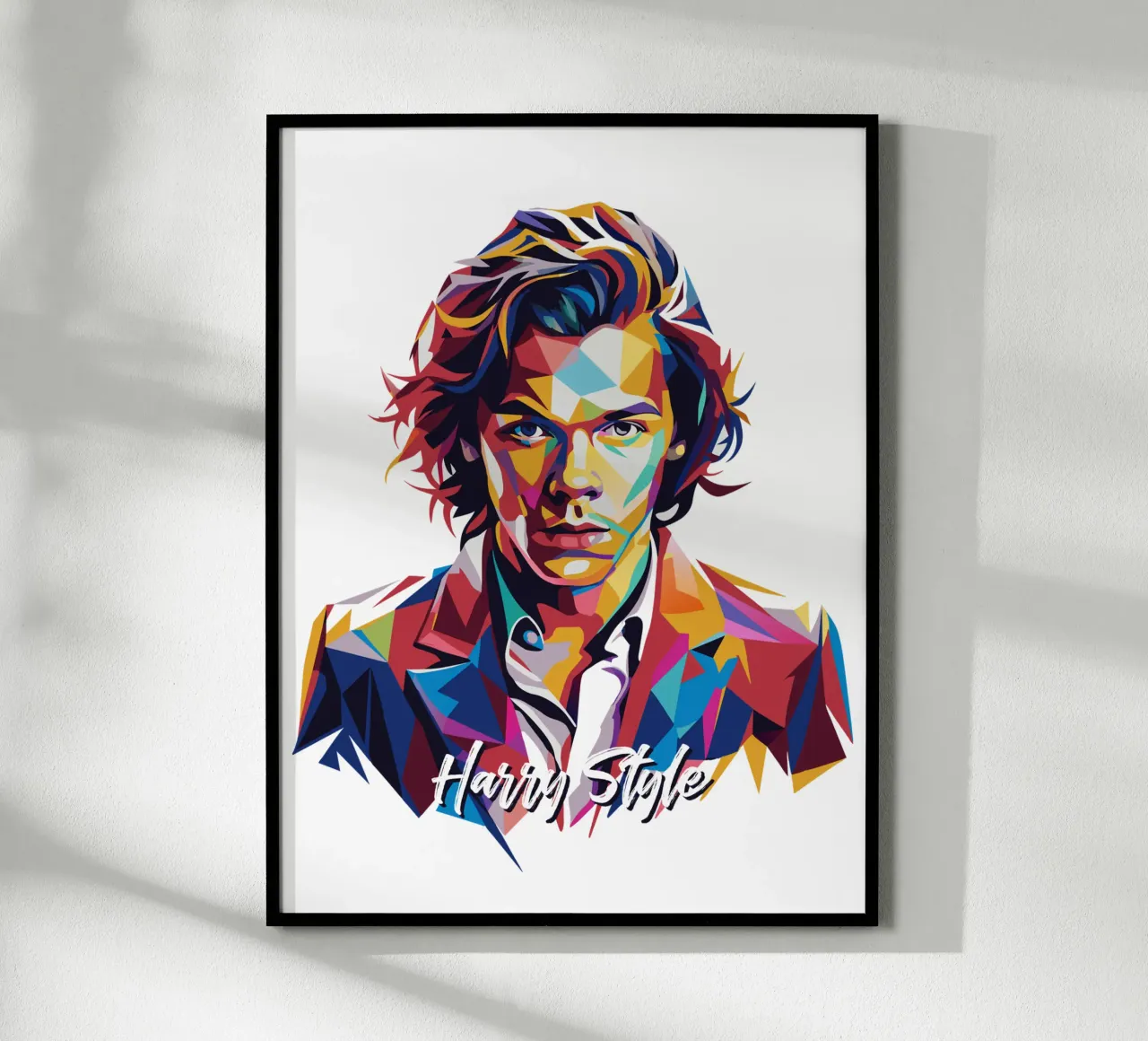 Harry Style Portrait in WPAP Pop Art carta hahnemühle da vectorartnesia