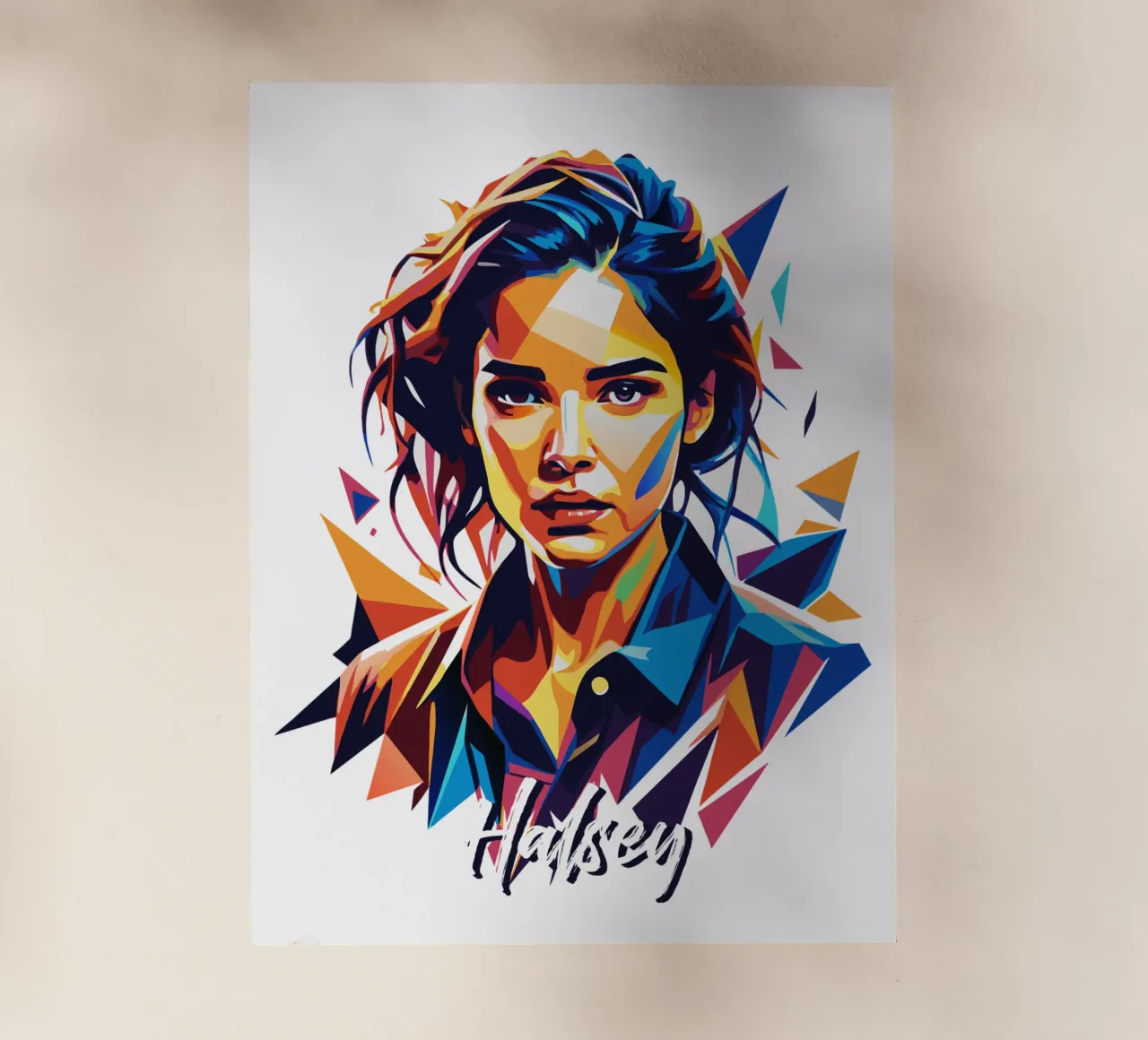Ritratto di Halsey in WPAP Pop Art pellicola backlit da vectorartnesia