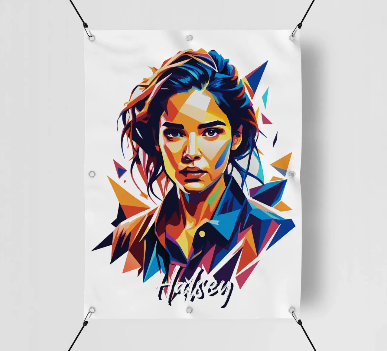 Ritratto di Halsey in WPAP Pop Art telo in pvc da vectorartnesia