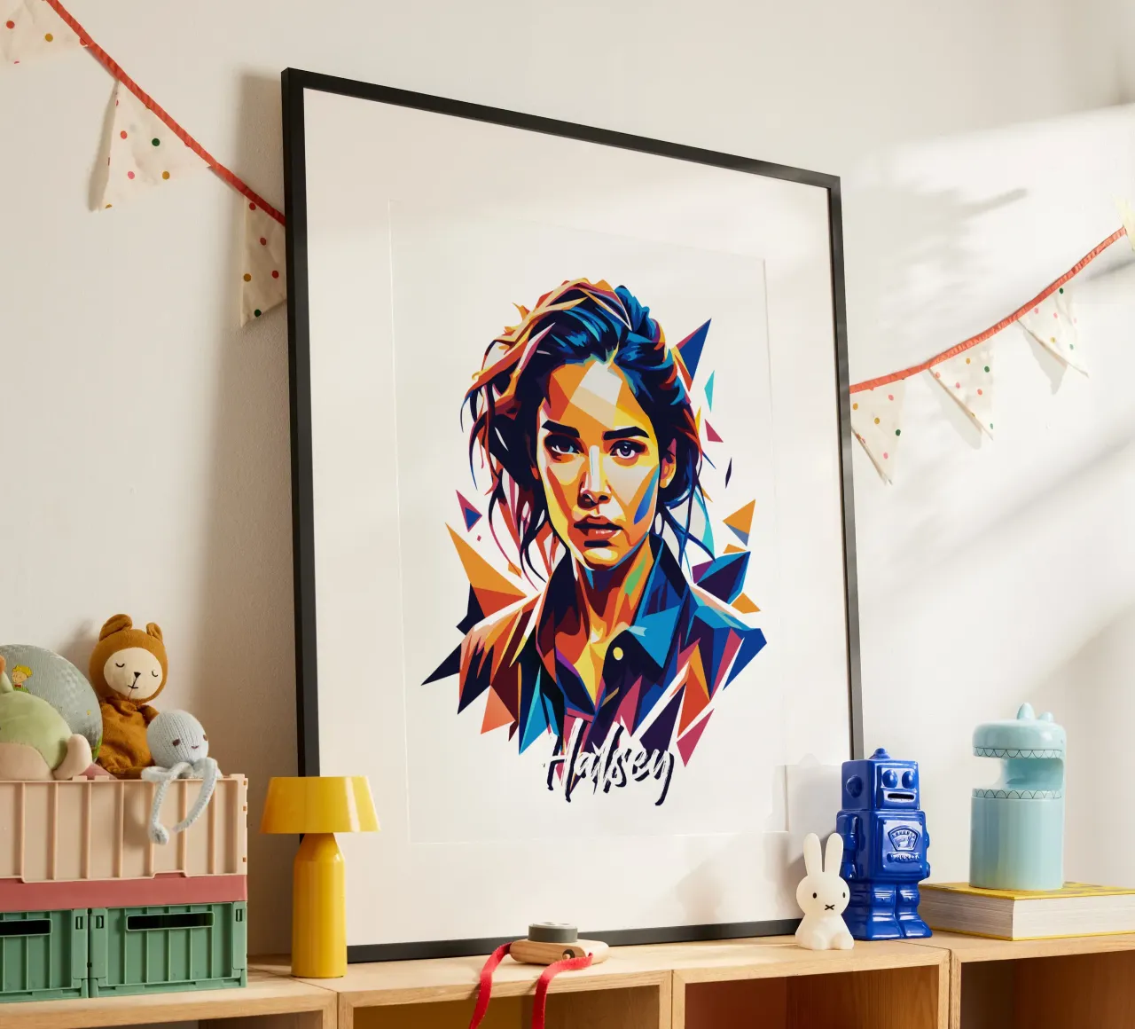Ritratto di Halsey in WPAP Pop Art carta hahnemühle da vectorartnesia