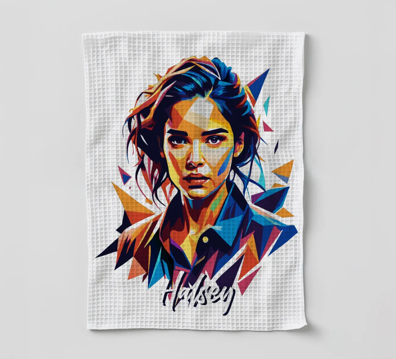 Ritratto di Halsey in WPAP Pop Art canovaccio da cucina da vectorartnesia