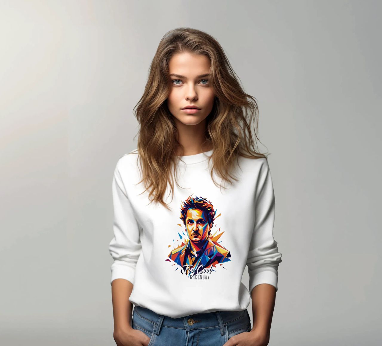 Tre Cool Portrait in WPAP Pop Art sweatshirt by vectorartnesia
