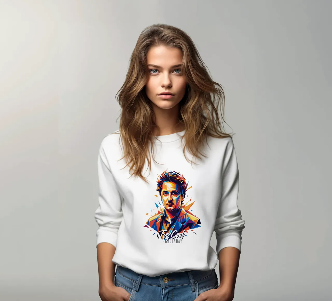 Tre Cool Portrait in WPAP Pop Art felpa da vectorartnesia