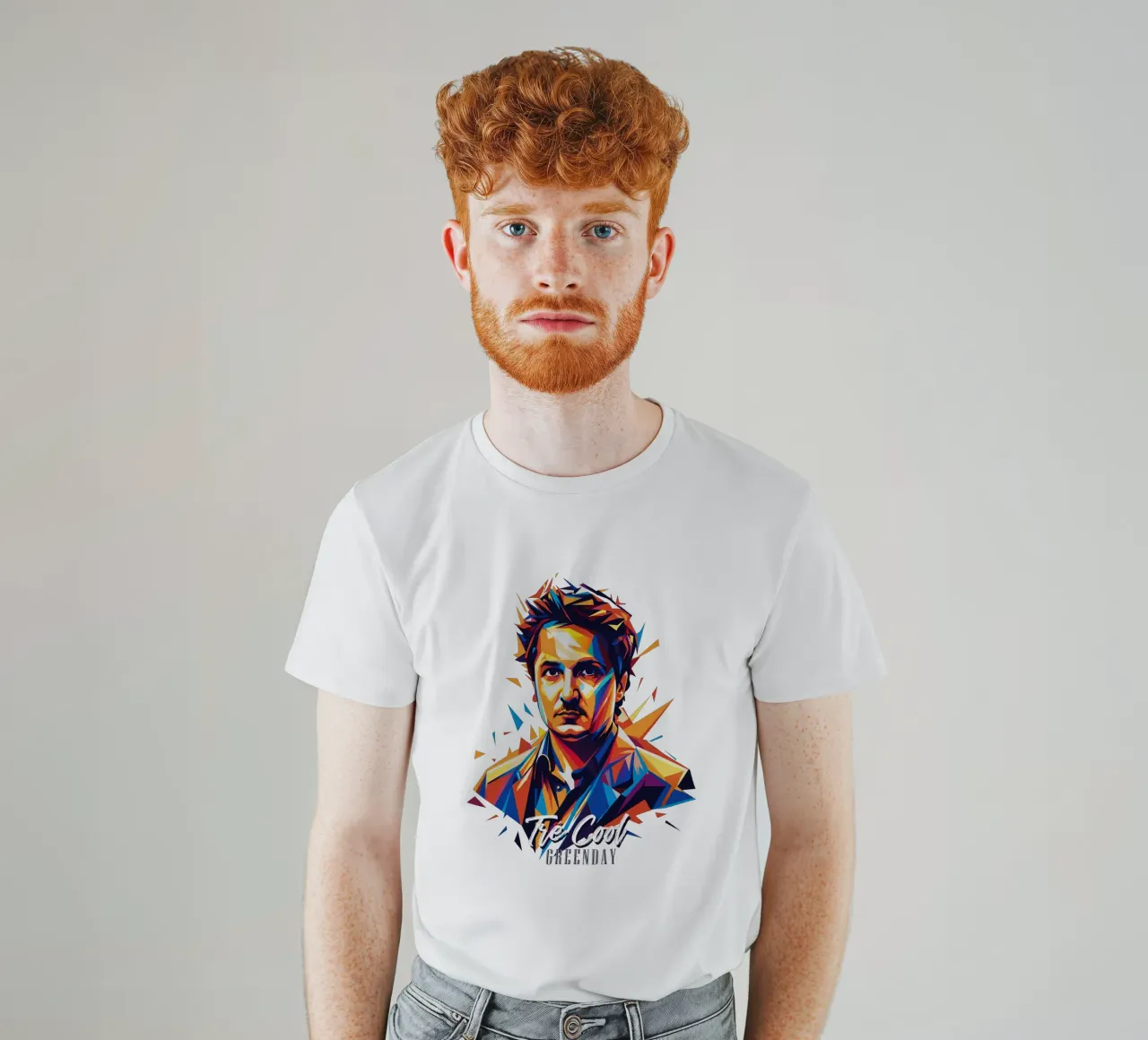 Tre Cool Portrait in WPAP Pop Art t-shirt da vectorartnesia