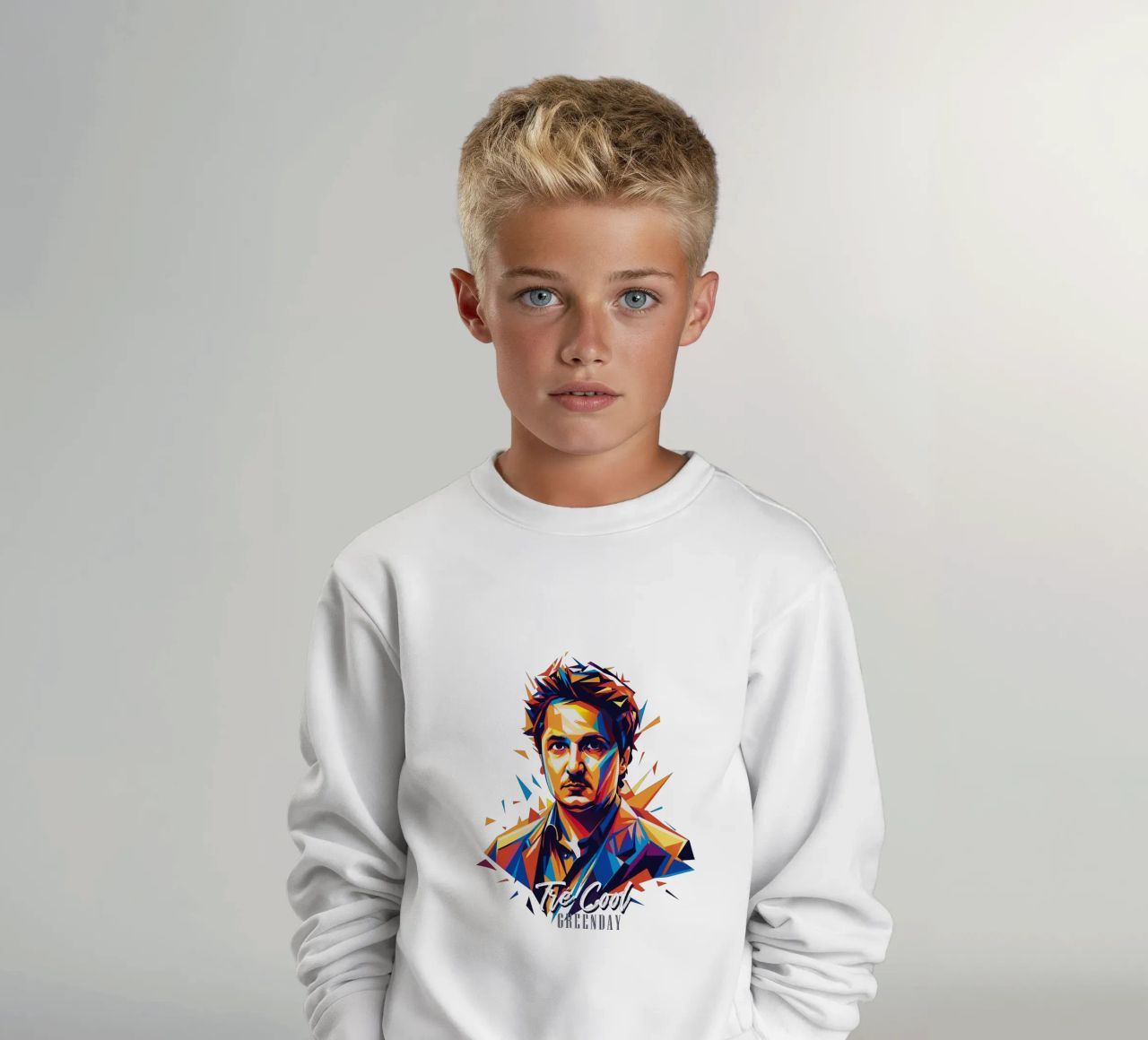 Tre Cool Portrait in WPAP Pop Art felpa bambino da vectorartnesia