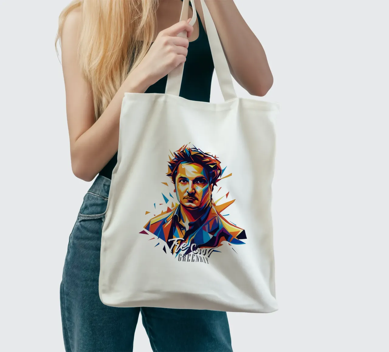 Tre Cool Portrait in WPAP Pop Art borsa in juta da vectorartnesia