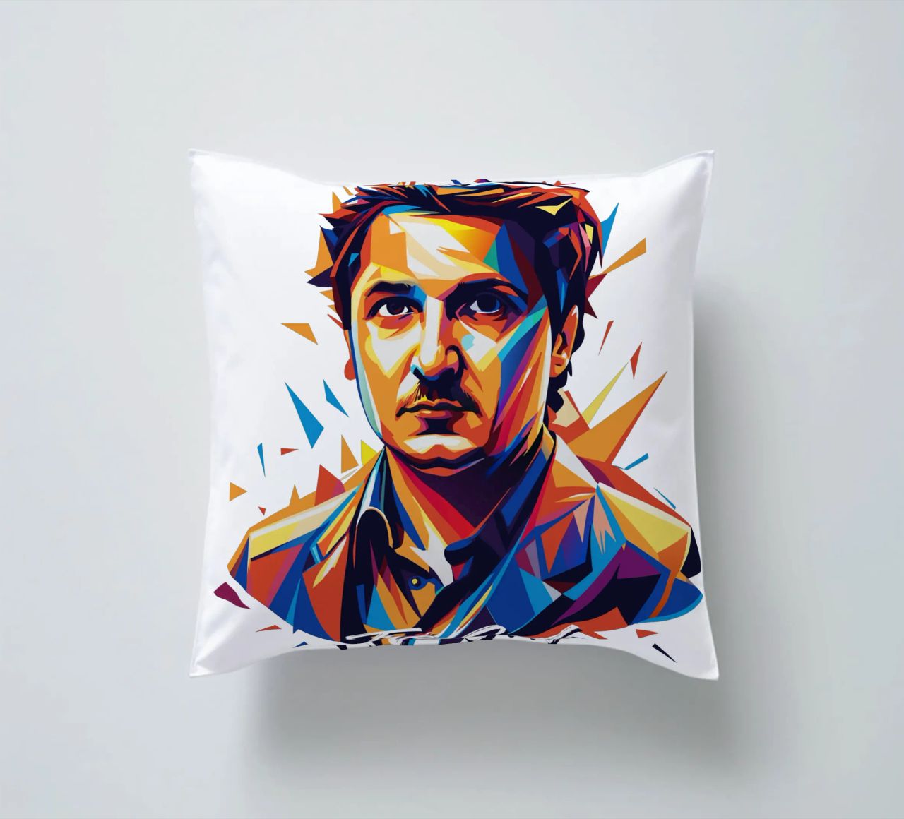 Tre Cool Portrait in WPAP Pop Art cuscino da vectorartnesia