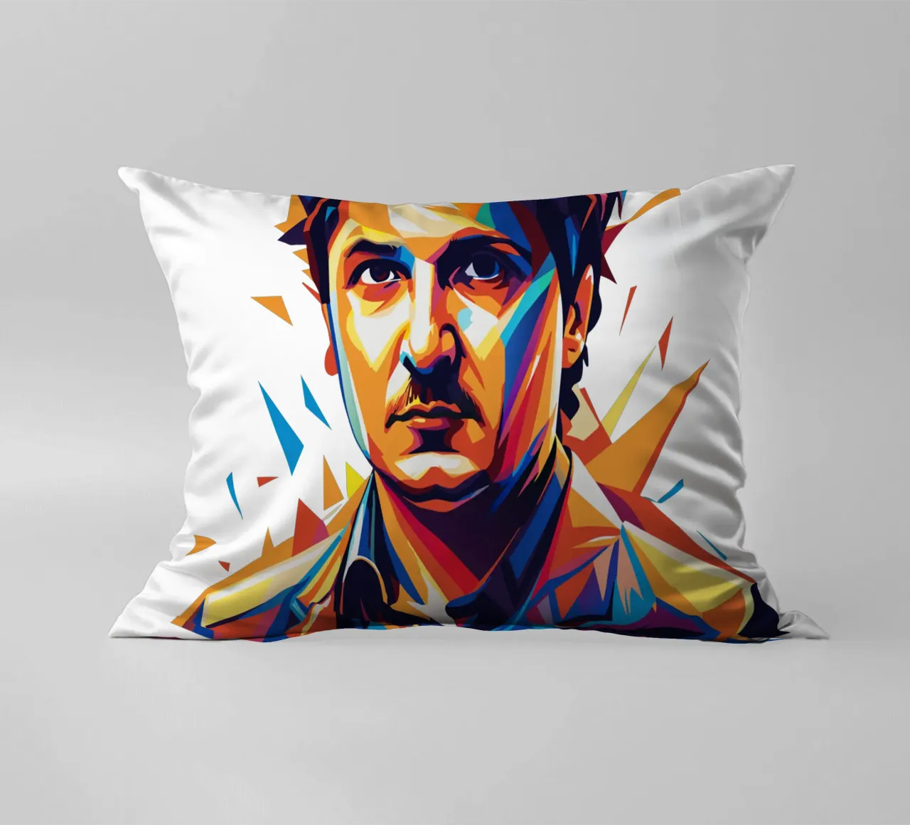 Tre Cool Portrait in WPAP Pop Art cuscino da vectorartnesia