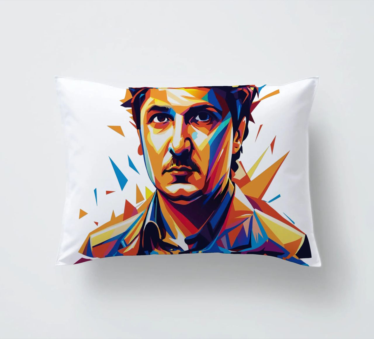 Tre Cool Portrait in WPAP Pop Art cuscino da vectorartnesia