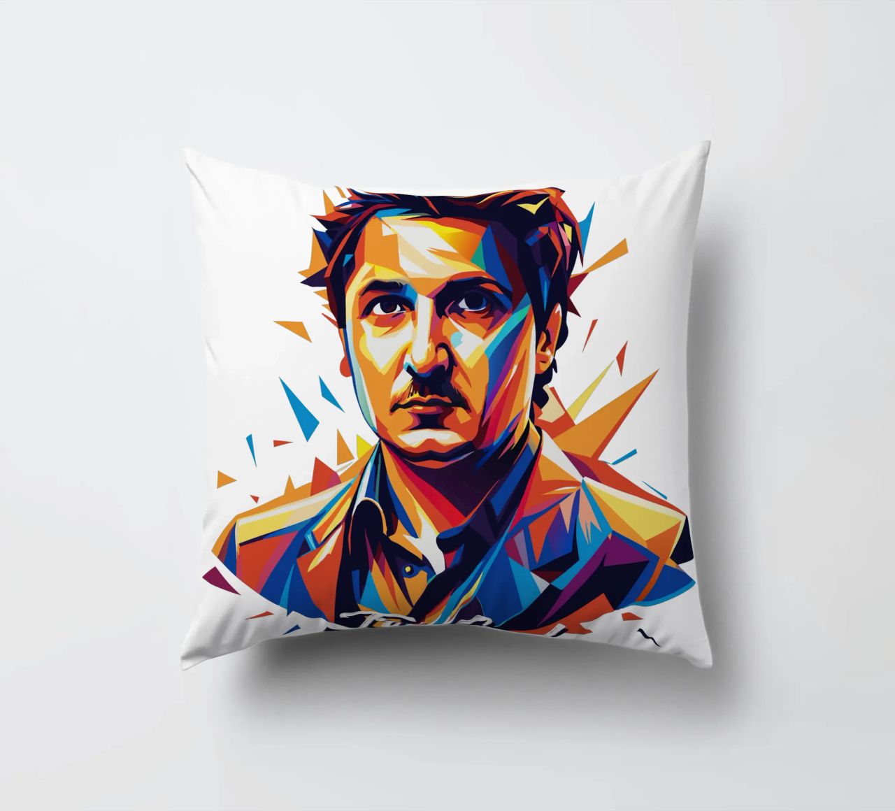 Tre Cool Portrait in WPAP Pop Art cuscino da vectorartnesia