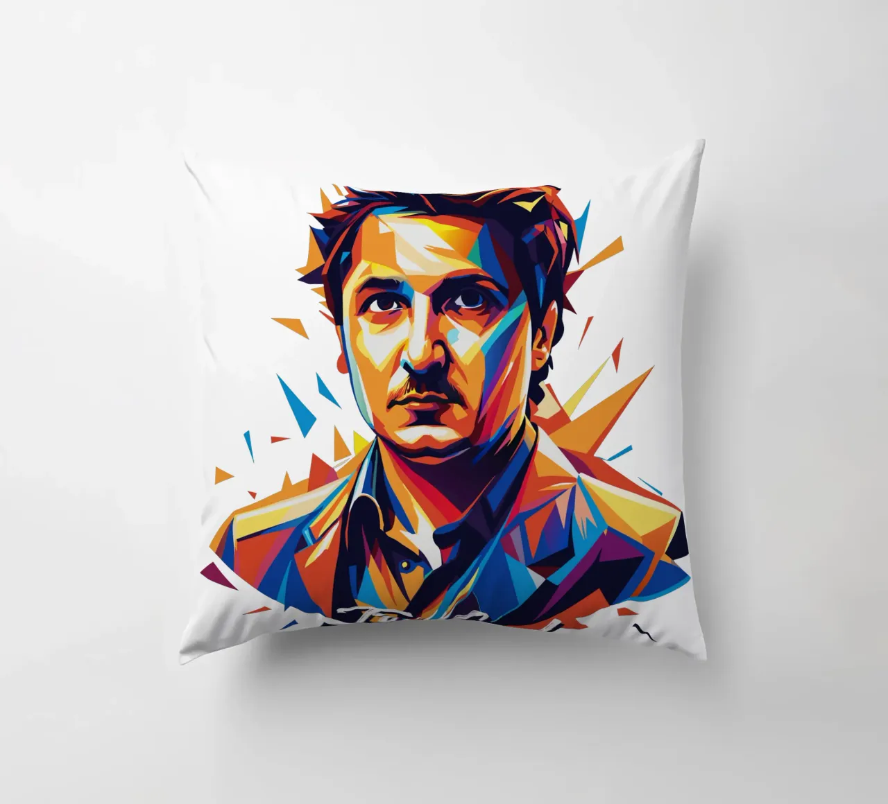 Tre Cool Portrait in WPAP Pop Art cuscino da vectorartnesia