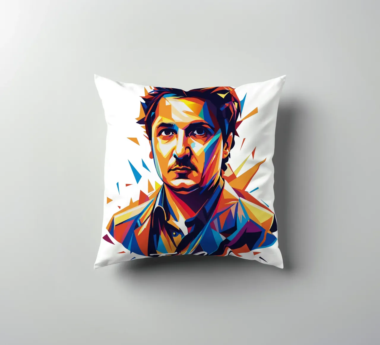 Tre Cool Portrait in WPAP Pop Art cuscino da vectorartnesia