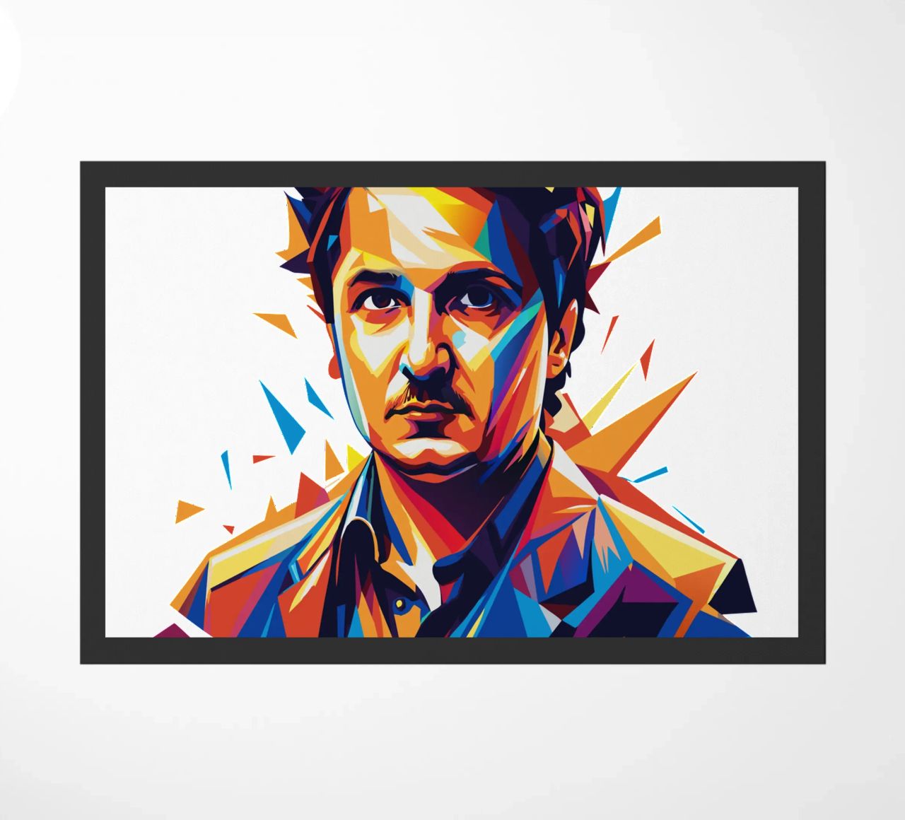 Tre Cool Portrait in WPAP Pop Art doormat by vectorartnesia