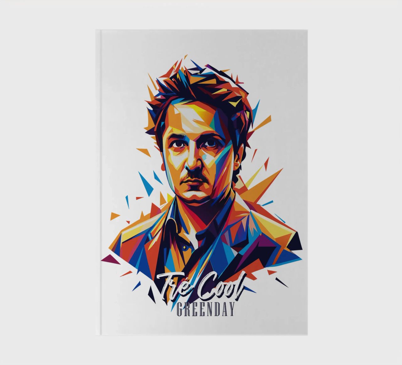 Tre Cool Portrait in WPAP Pop Art notebook by vectorartnesia