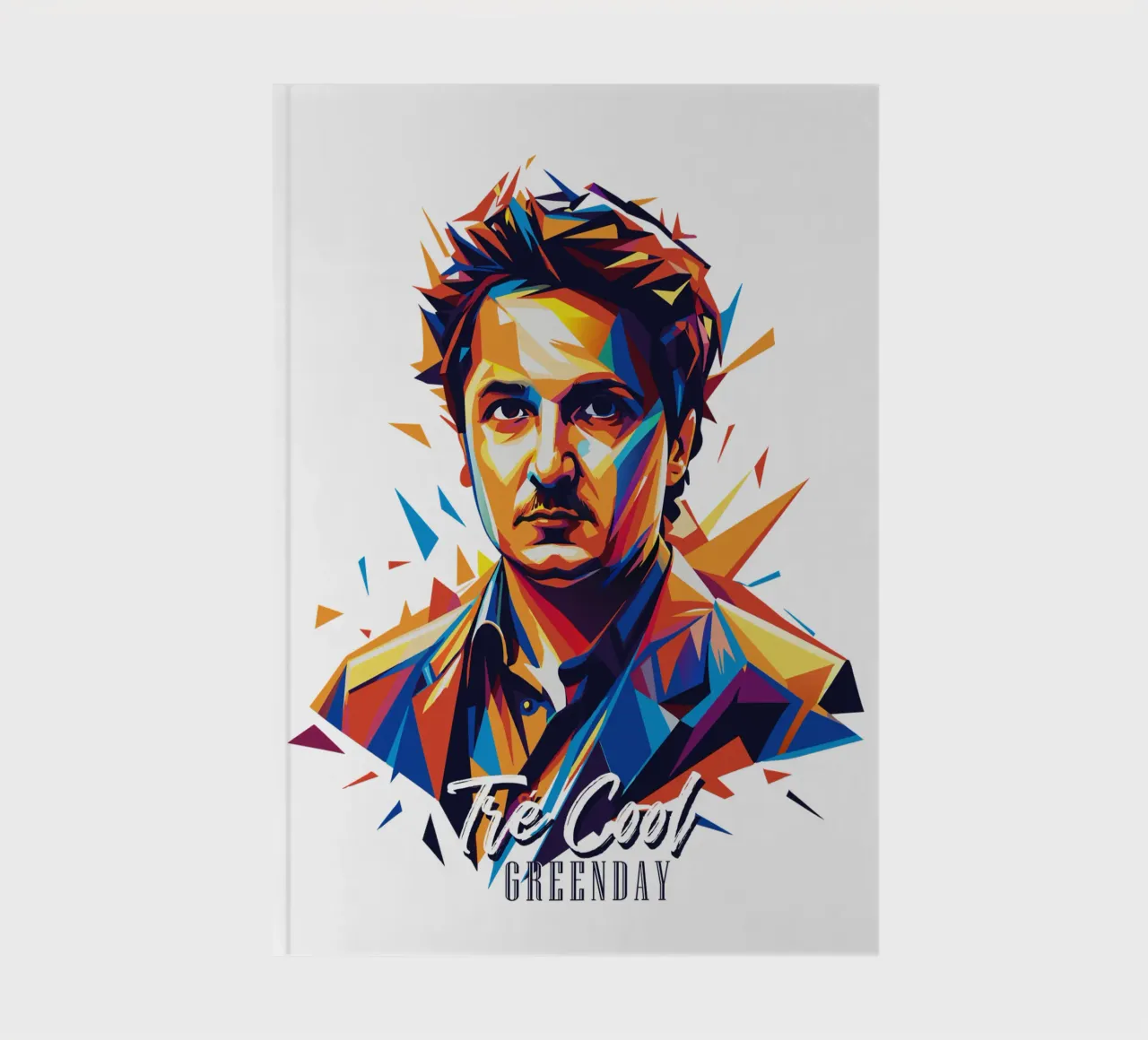 Tre Cool Portrait in WPAP Pop Art Notizbuch von vectorartnesia