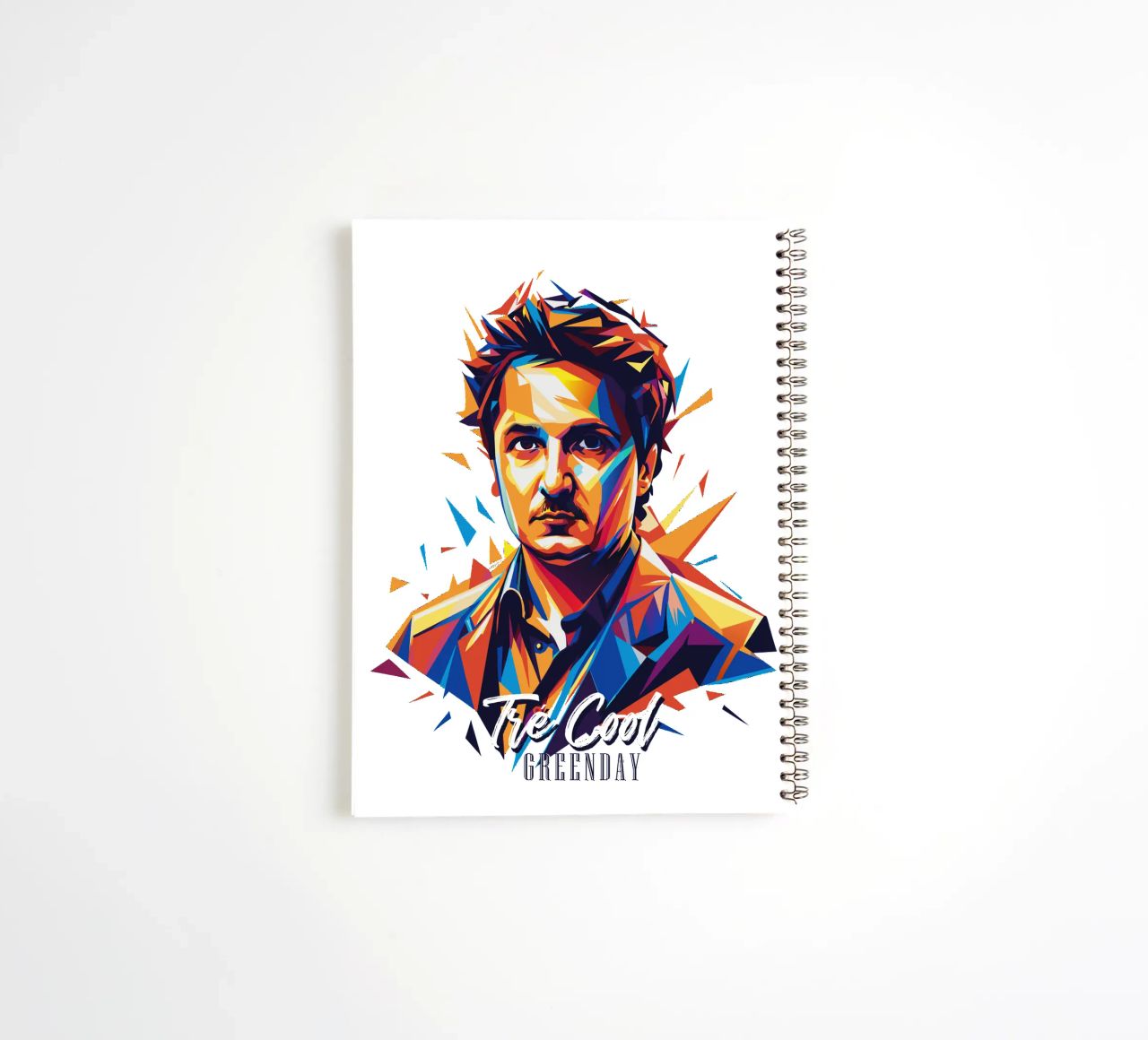 Tre Cool Portrait in WPAP Pop Art spiral notebook by vectorartnesia