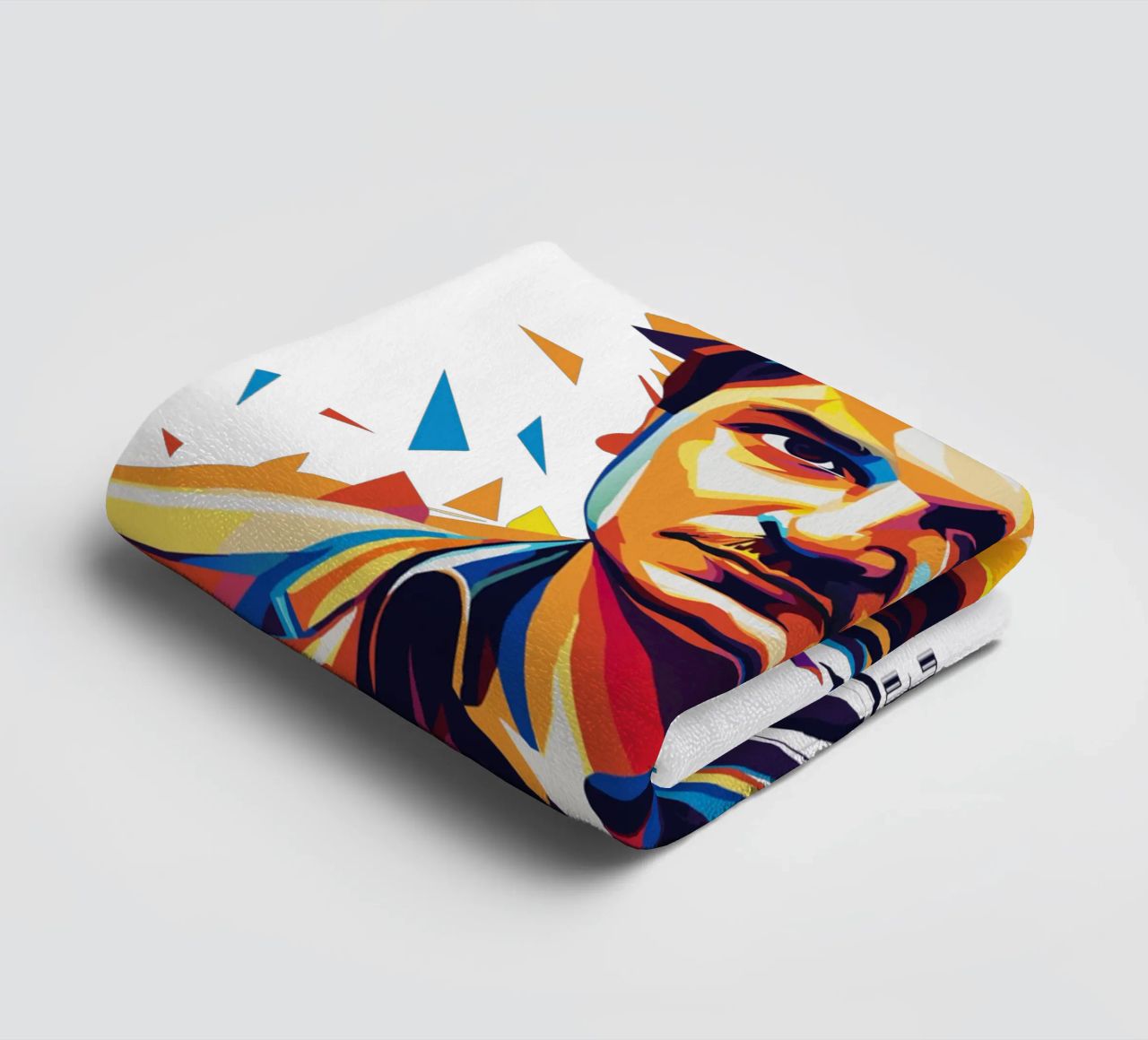 Tre Cool Portrait in WPAP Pop Art towel by vectorartnesia