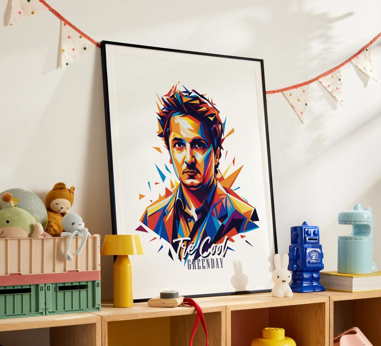 Tre Cool Portrait in WPAP Pop Art poster by vectorartnesia