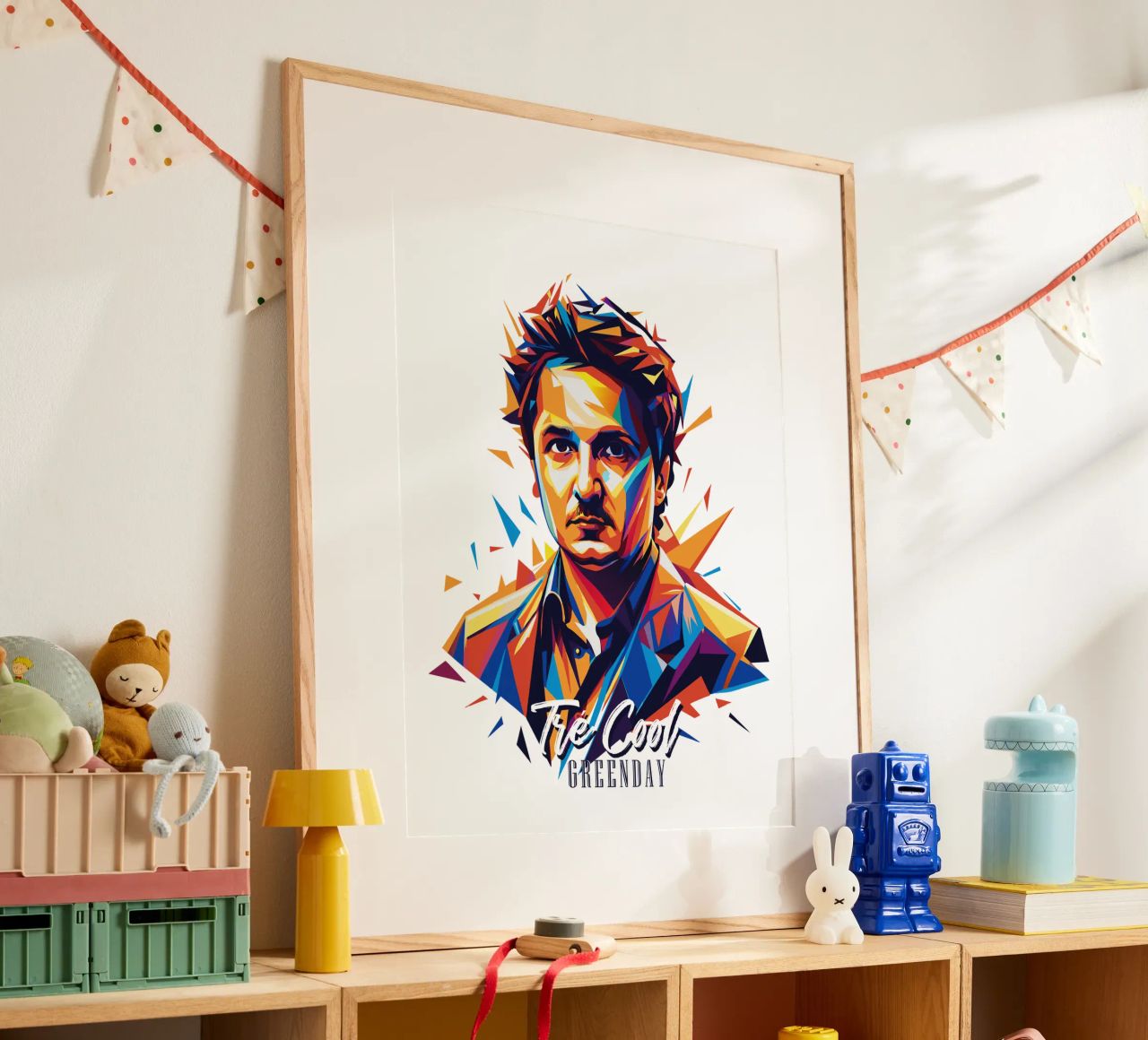 Tre Cool Portrait in WPAP Pop Art poster by vectorartnesia