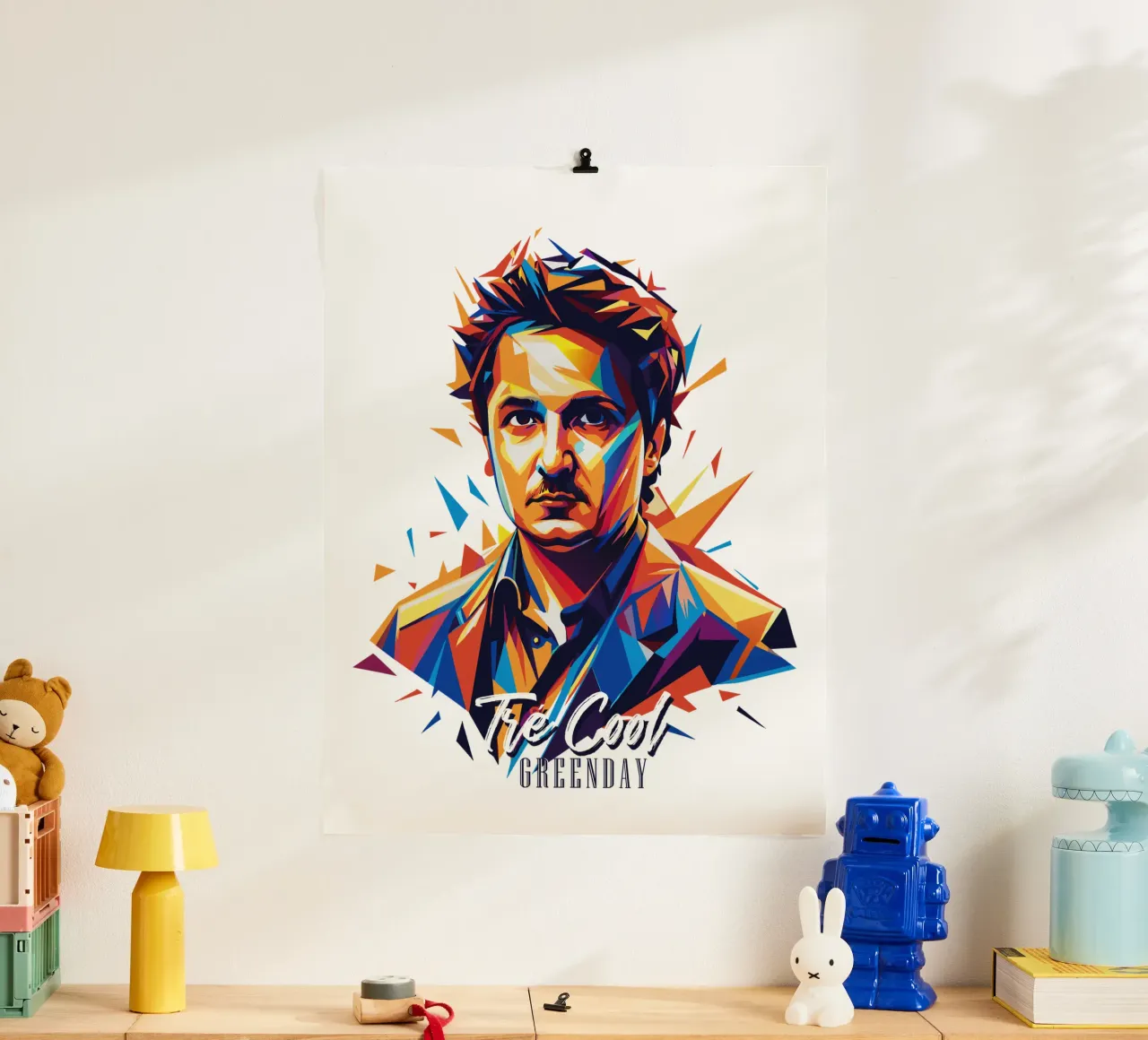 Tre Cool Portrait in WPAP Pop Art carta hahnemühle da vectorartnesia