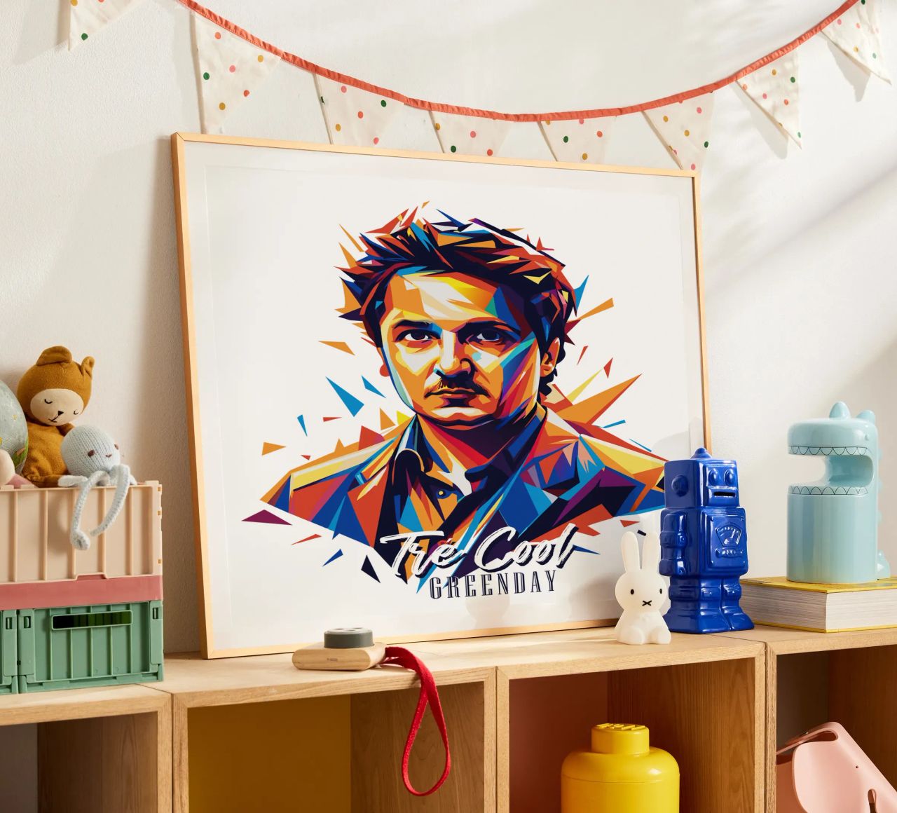 Tre Cool Portrait in WPAP Pop Art poster by vectorartnesia