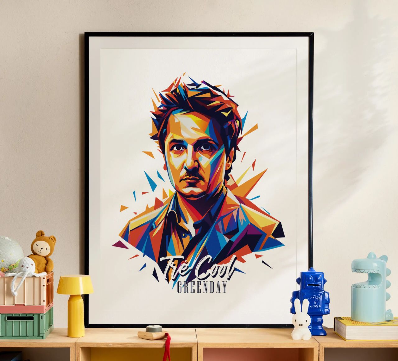 Tre Cool Portrait in WPAP Pop Art poster by vectorartnesia