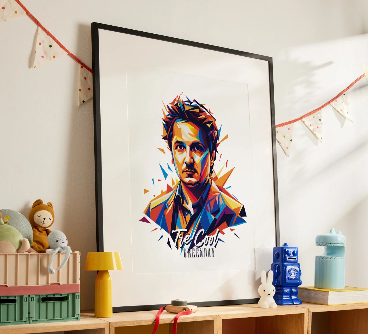 Tre Cool Portrait in WPAP Pop Art poster by vectorartnesia