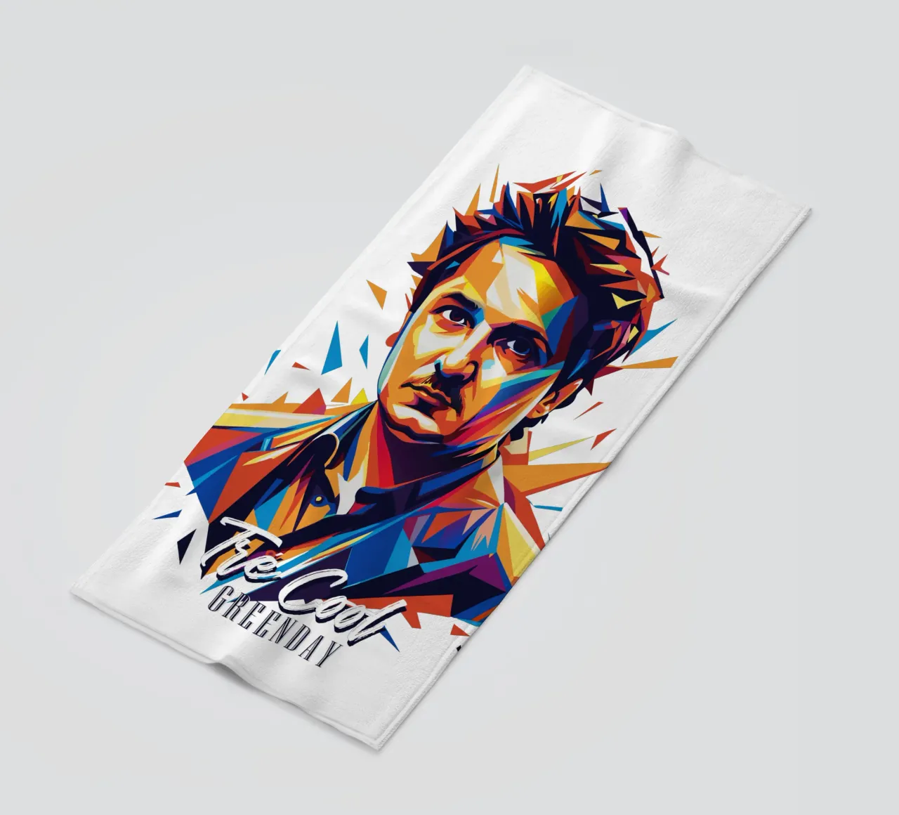 Tre Cool Portrait in WPAP Pop Art telo mare da vectorartnesia