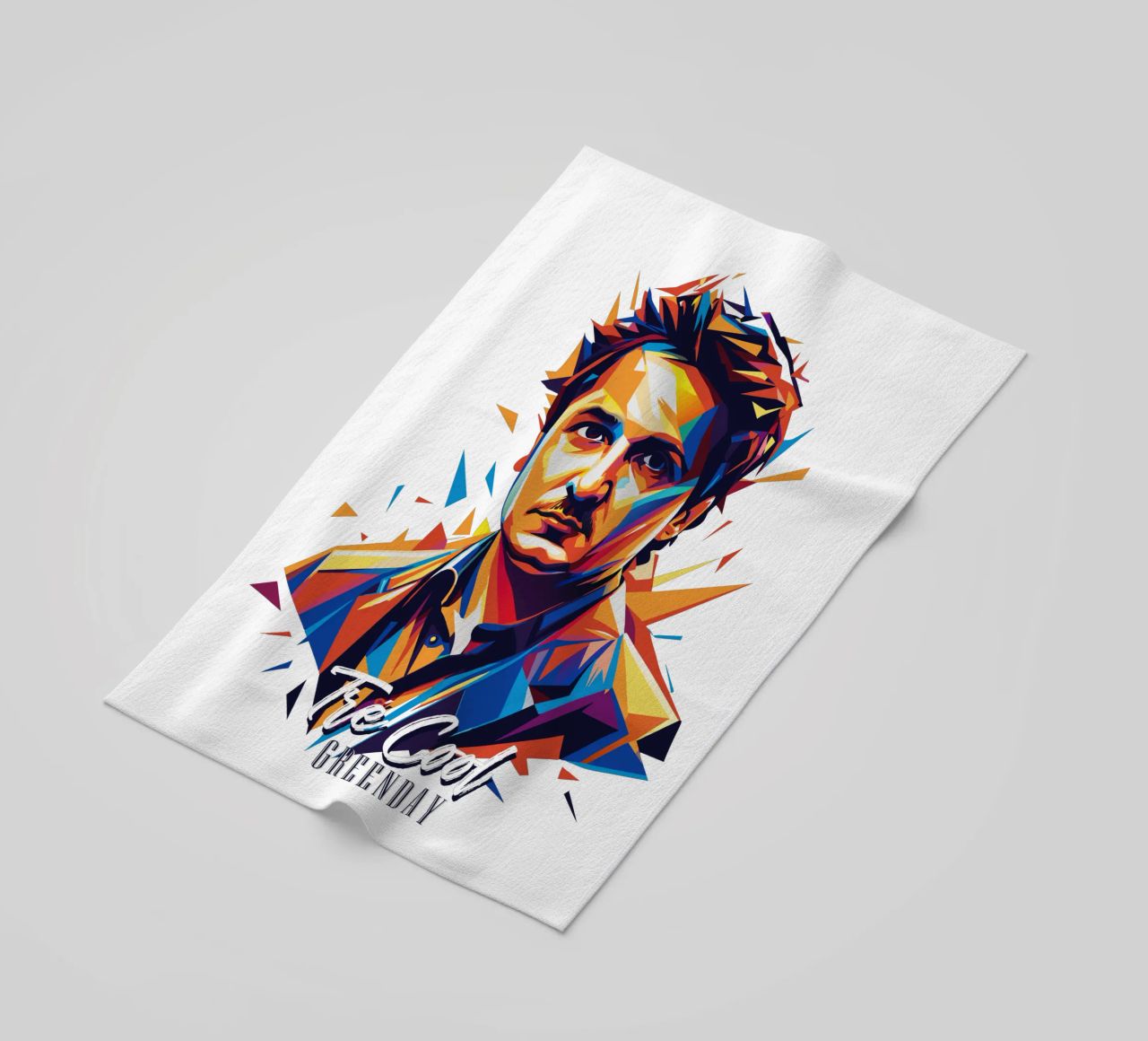 Tre Cool Portrait in WPAP Pop Art telo mare da vectorartnesia