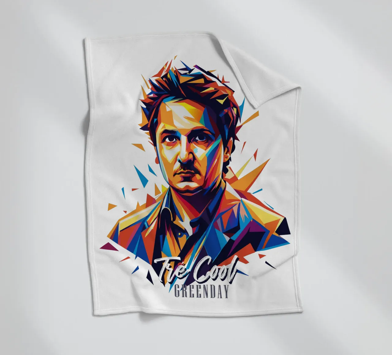 Tre Cool Portrait in WPAP Pop Art coperta in pile da vectorartnesia