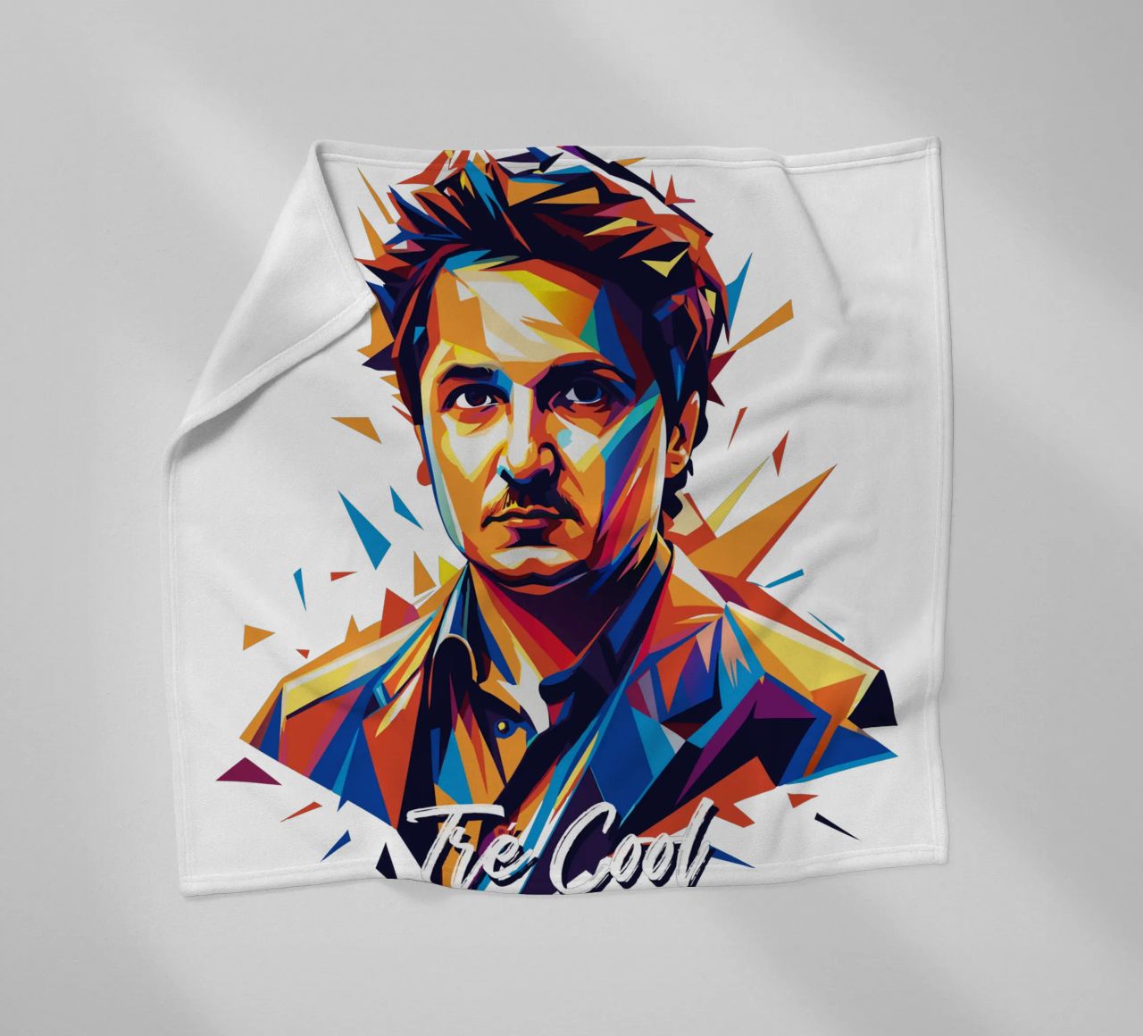 Tre Cool Portrait in WPAP Pop Art fleece blanket by vectorartnesia