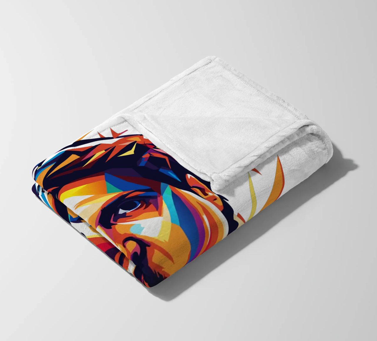 Tre Cool Portrait in WPAP Pop Art fleece blanket by vectorartnesia