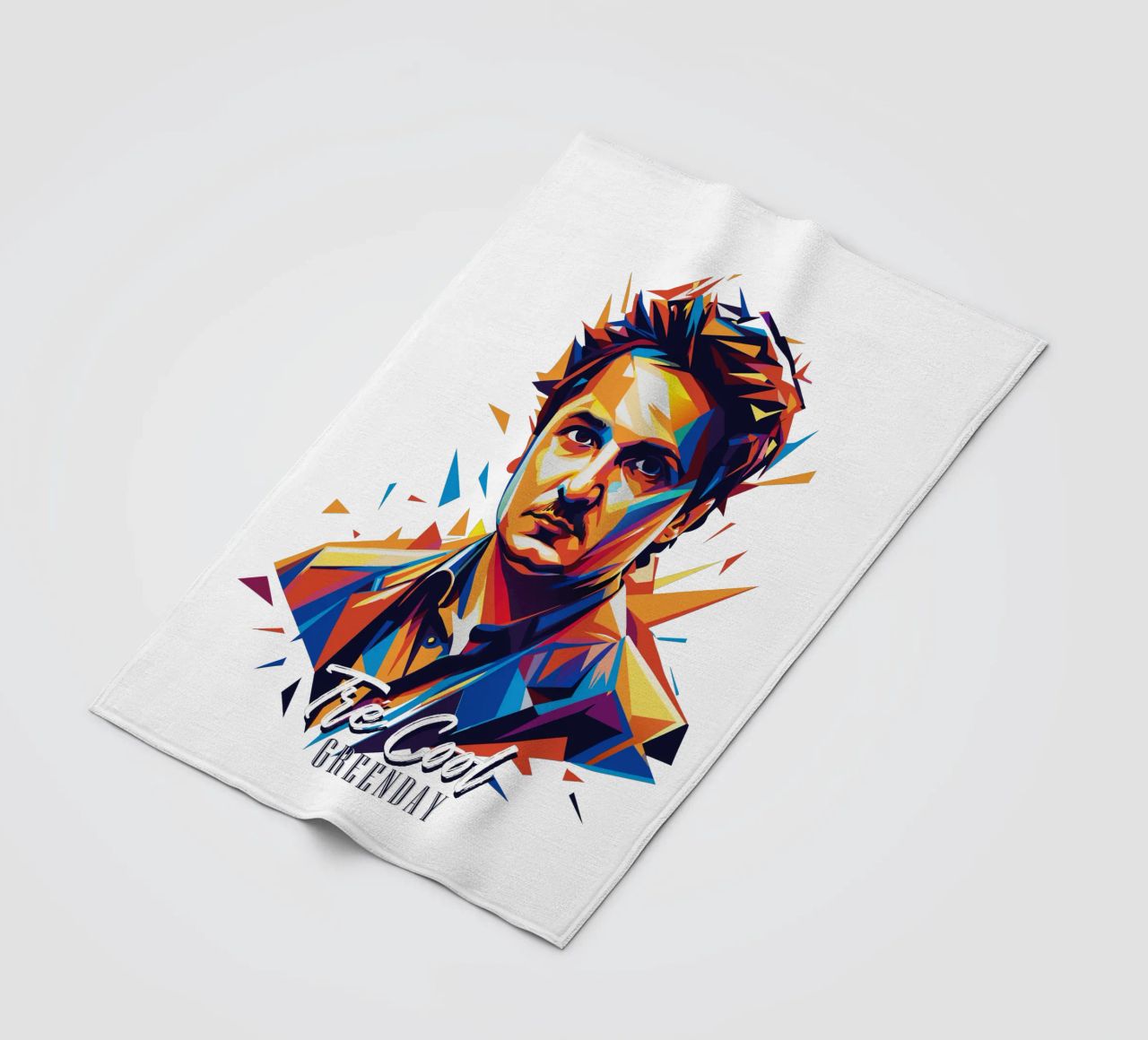 Tre Cool Portrait in WPAP Pop Art fleece blanket by vectorartnesia