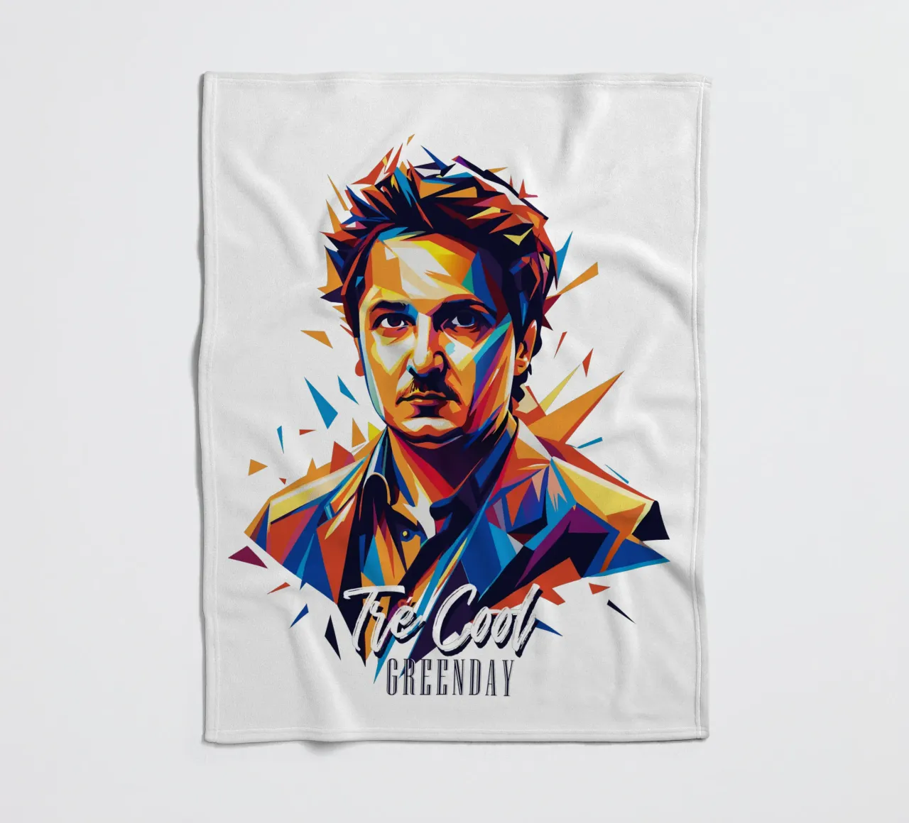 Tre Cool Portrait in WPAP Pop Art coperta in pile da vectorartnesia