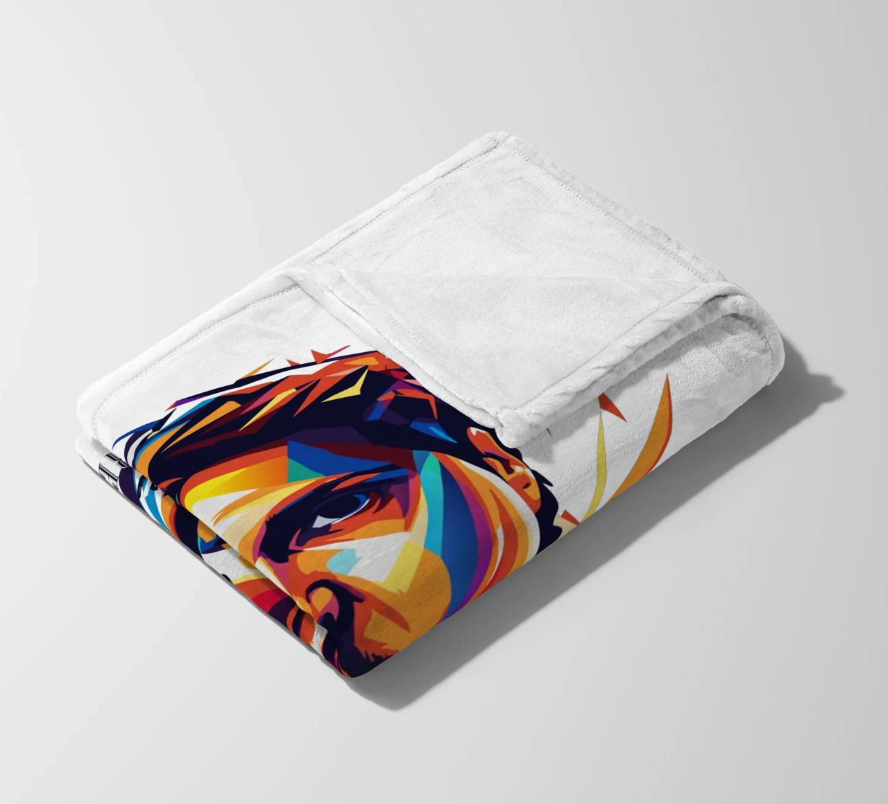Tre Cool Portrait in WPAP Pop Art fleece blanket by vectorartnesia