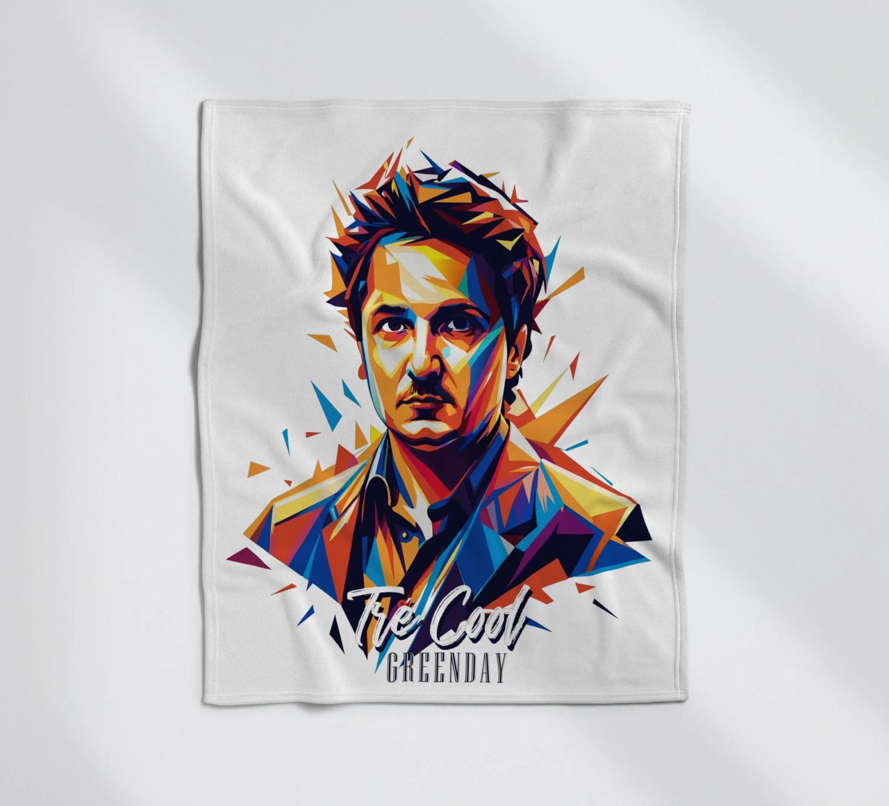 Tre Cool Portrait in WPAP Pop Art fleece blanket by vectorartnesia