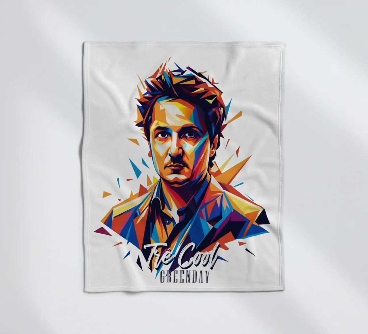 Tre Cool Portrait in WPAP Pop Art coperta in pile da vectorartnesia