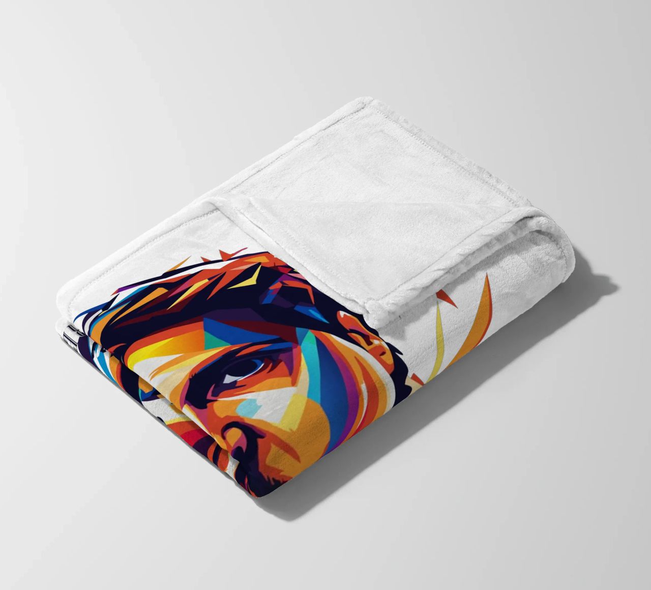 Tre Cool Portrait in WPAP Pop Art fleece blanket by vectorartnesia