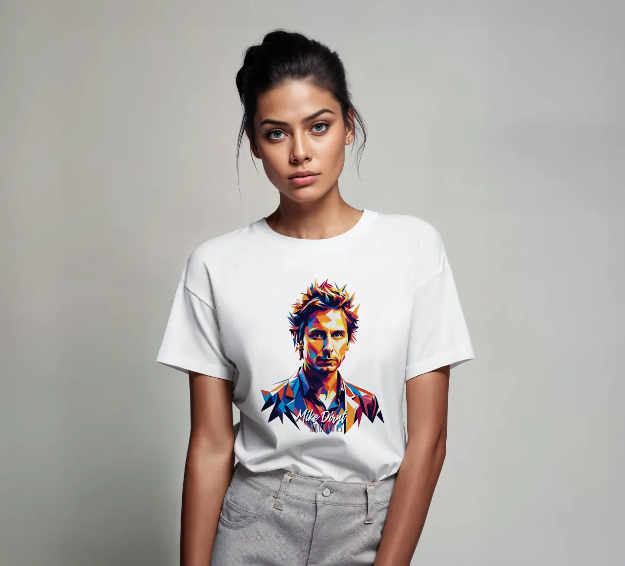 Mike Dirnt Portrait in WPAP Pop Art T-Shirt von vectorartnesia