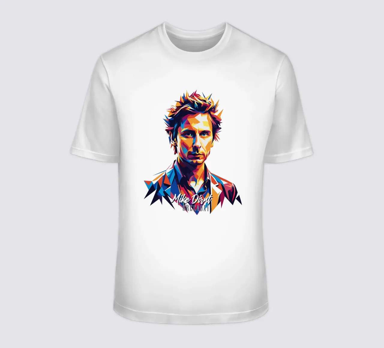 Mike Dirnt Portrait in WPAP Pop Art T-Shirt von vectorartnesia