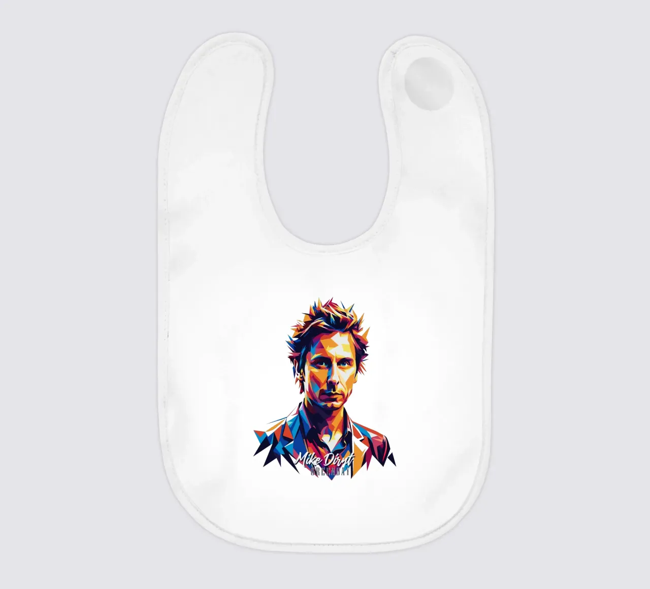Mike Dirnt Portrait in WPAP Pop Art baby bib by vectorartnesia