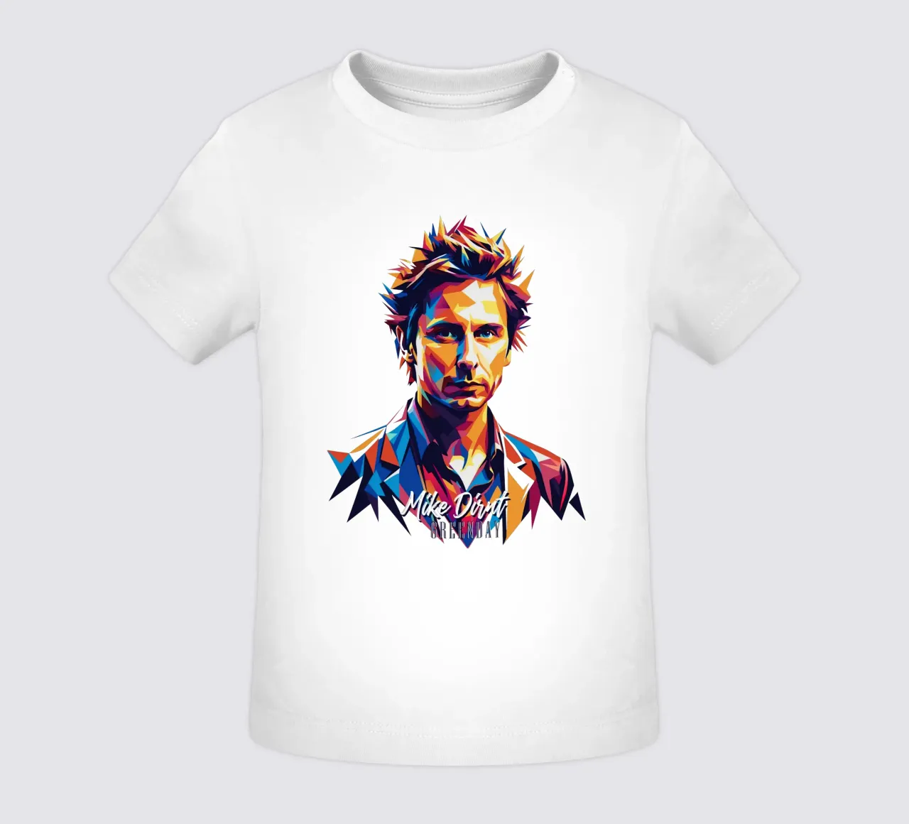 Mike Dirnt Portrait in WPAP Pop Art Baby T-Shirt von vectorartnesia