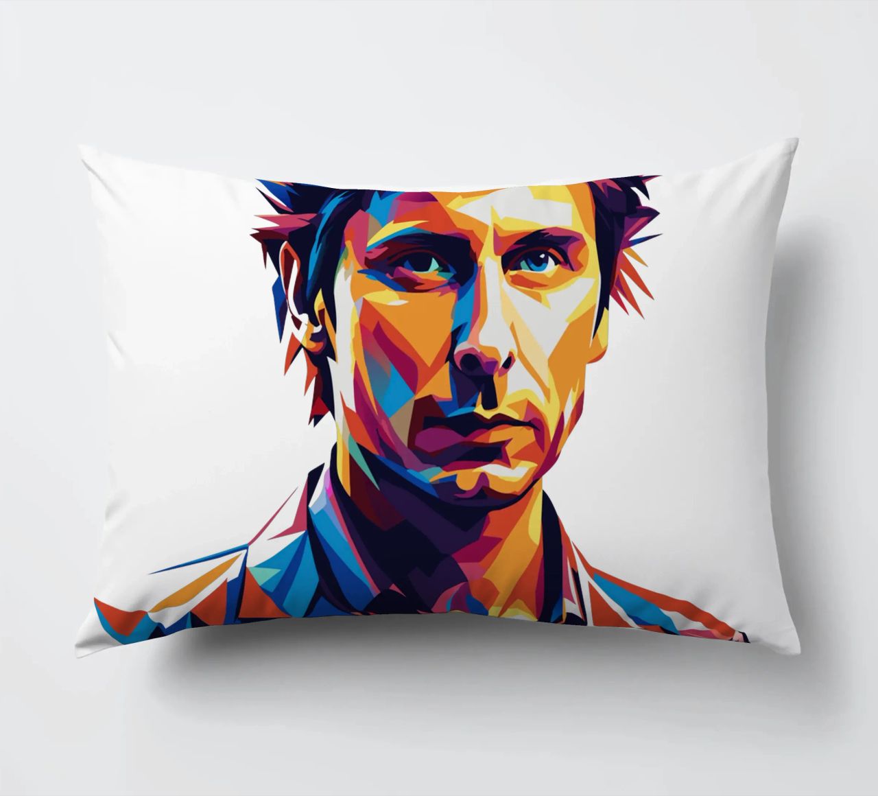Mike Dirnt Portrait in WPAP Pop Art cuscino da vectorartnesia