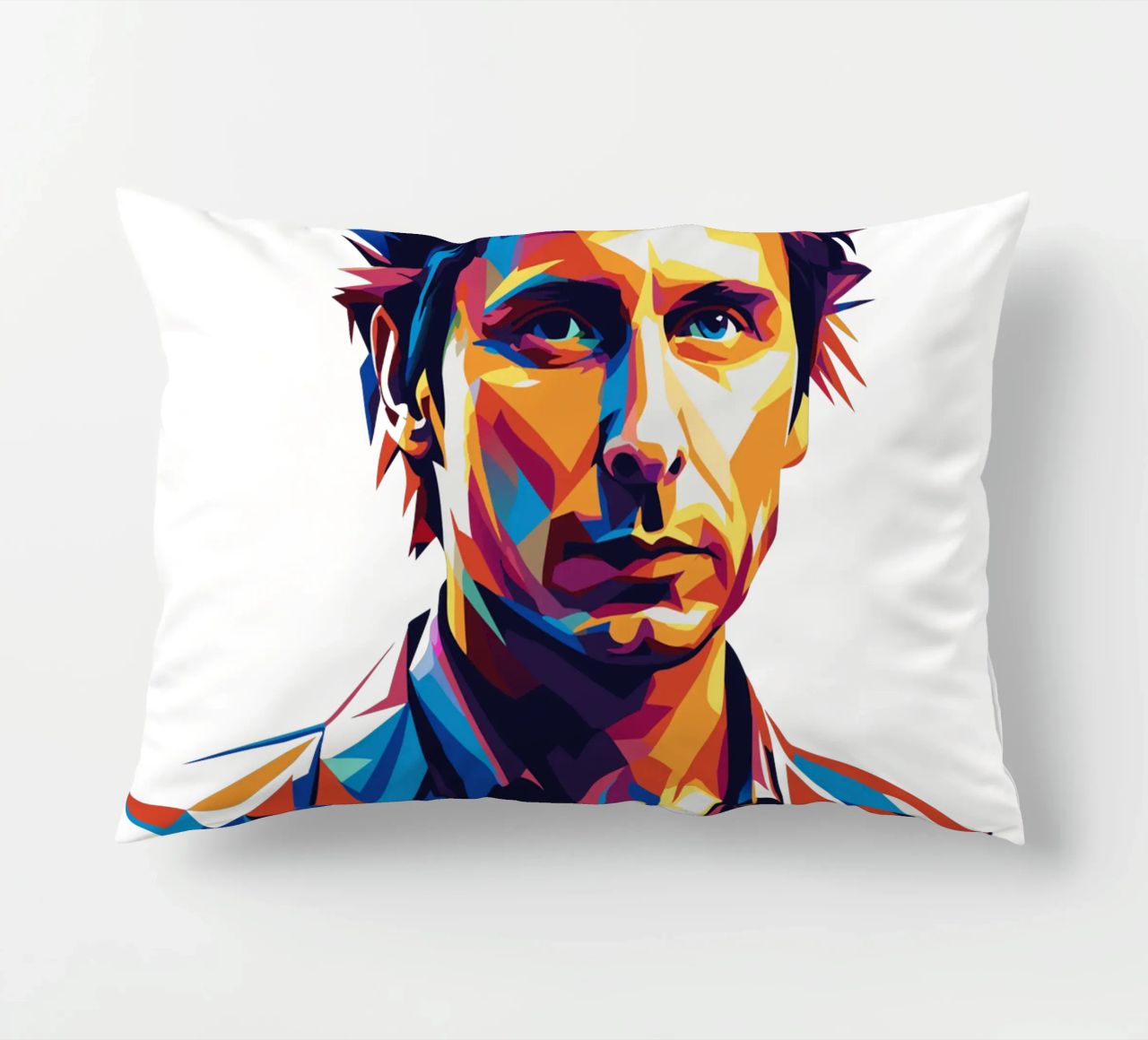 Mike Dirnt Portrait in WPAP Pop Art cuscino da vectorartnesia