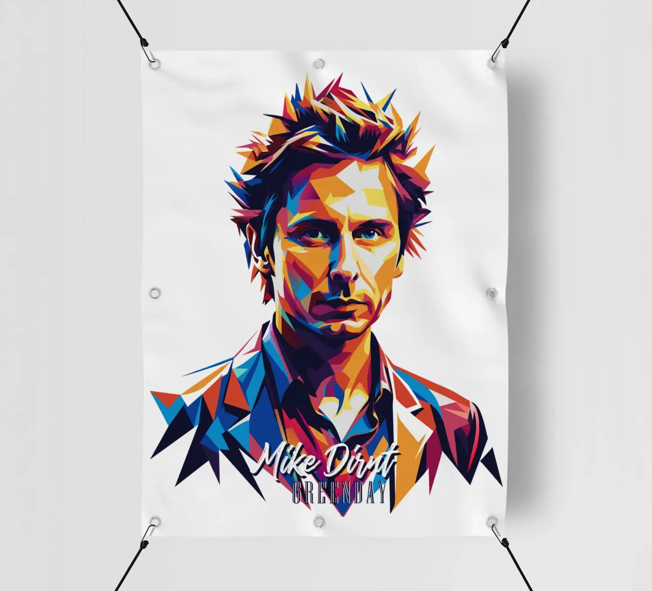 Mike Dirnt Portrait in WPAP Pop Art telo in pvc da vectorartnesia